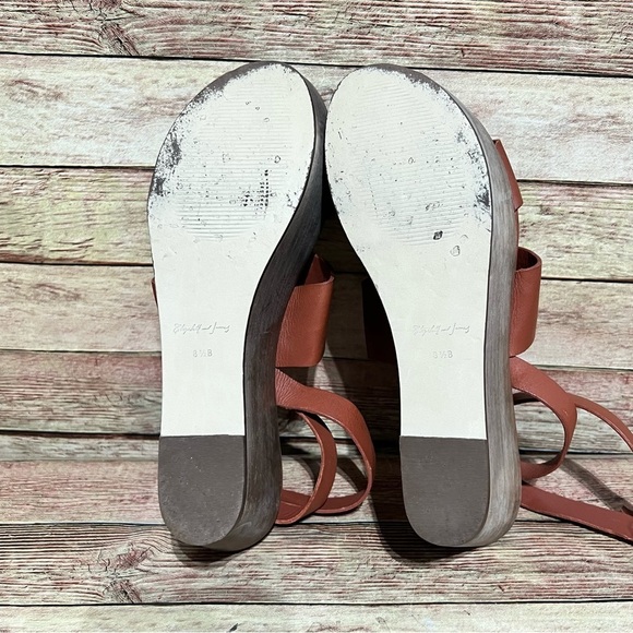 Elizabeth & James Brown Leather Bax Platform Sandals